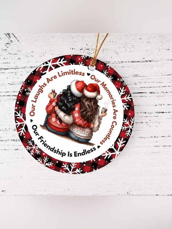Other - Festive Friendship Holiday Ornament - Red Plaid